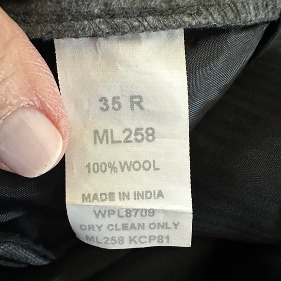 Kenneth Cole Charcoal Flat Front Men’s Dress Pants  35x26 1/2 - Picture 4 of 4